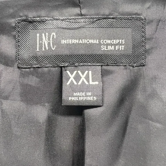 International Concept XXL Blazer Sport Coat Mens Black Velvet Slim Fit
